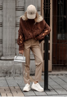 Pulover z ozdobnym splotem Cocomore Casual ciocolatiu