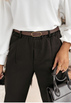 Eleganckie Pantaloni z paskiem Francis negre