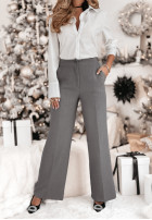 Eleganckie Pantaloni wide leg Important Day gri