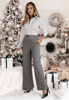 Eleganckie Pantaloni wide leg Important Day gri