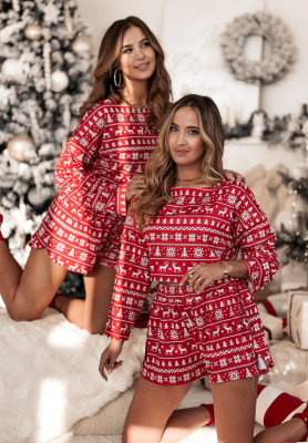 Pijama scurtă de Crăciun formată din bluză și pantaloni scurți Winter Magic