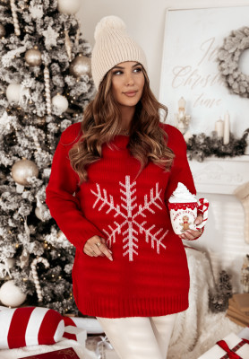 Pulover oversize Only Snowflake model cu fulg