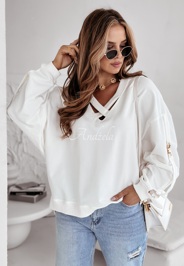 Hanorac oversize cu decolteu Fit Beauty