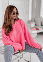 Pulover oversize One Step Bloom roz