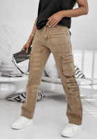 Pantaloni din denim z kieszeniami Roberts camel