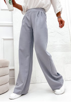 Eleganckie Pantaloni wide leg Glamour Flow gri