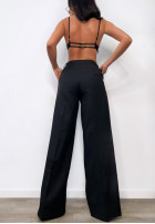 Eleganckie Pantaloni wide leg Be Bold negre