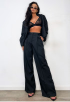 Eleganckie Pantaloni wide leg Be Bold negre