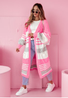 Długi Cardigan oversize w paski Comfy Essence roz