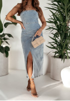 din denim Rochie z rozcięciem Just A Reminder jasnoniebieska