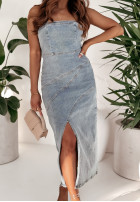 din denim Rochie z rozcięciem Just A Reminder jasnoniebieska