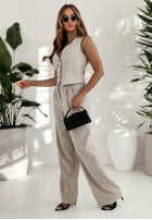 Eleganckie Pantaloni wide leg All The Events gri