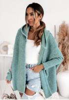 Cardigan oversize z kapturem Lovegood bleumarin