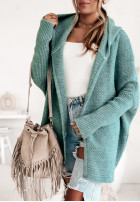 Cardigan oversize z kapturem Lovegood bleumarin