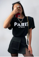Tricou z nadrukiem Paris negru