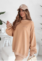 Hanorac oversize z haftem I Am Limited Edition II camel