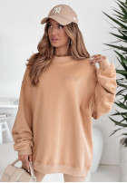 Hanorac oversize z haftem I Am Limited Edition II camel