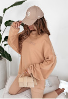 Hanorac oversize z haftem I Am Limited Edition II camel