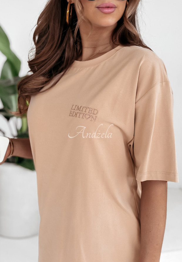 Tricou oversize I Am Limited Edition cu broderie