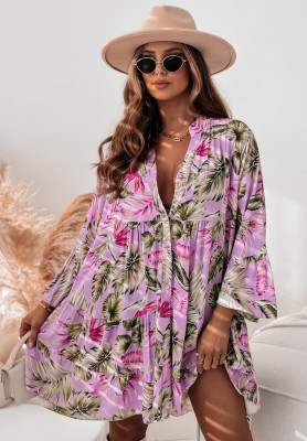 Rochie cu imprimeu Relaxed Sunshine cu volănașe