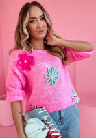 Pulover oversize w kwiaty Daisy Daze roz