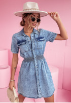 Rochie din denim Vinello albastră