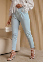 din material textil Pantaloni Basic Choice albastru azuriu