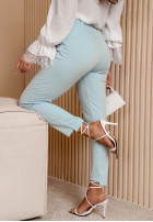 din material textil Pantaloni Basic Choice albastru azuriu