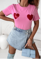 Tricou z nadrukiem Two Hearts Together roz
