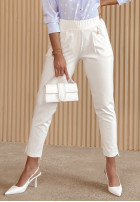 din material textil Pantaloni Basic Choice białe