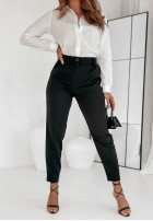 Eleganckie spodnie Pantaloni de tip țigaretă The Sassy Diva negre