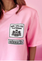 Tricou z nadrukiem We Value roz
