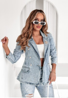 din denim Sacou Azure Sky jasnoniebieska