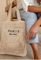 Pleciona Geantă Paris Milano bej