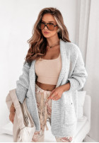 Krótki Cardigan oversize Cozy Drape Gri