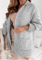 Krótki Cardigan oversize Cozy Drape Gri