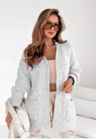 Krótki Cardigan oversize Cozy Drape Gri