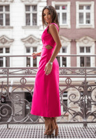 Rochie midi Cocomore I May Be fucsia