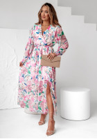 Kwiecista Rochie Blossom Breeze różowo-albastră