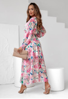 Kwiecista Rochie Blossom Breeze różowo-albastră