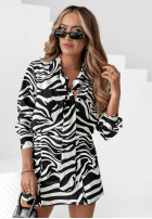 Elegancki Compleu w zebrę Splendor & Style biało-negru