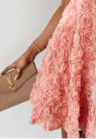 Rozkloszowana Rochie mini Roselle Sensation roz pudră
