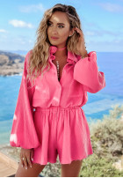 Muślinowa Cămașă z kieszeniami Aloha Beaches roz