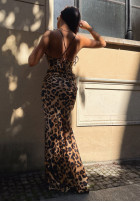 Rochie maxi na ramiączkach La Milla Leopard Luxe cu model tip panteră