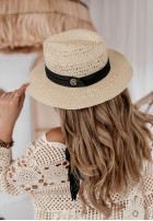 Pleciony Pălărie Sunscreen Kisses bej