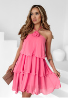 Rochie mini z falbankami i różą Rosie Delights roz