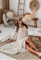 Rochie maxi boho Adventures Await ecru