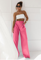 Eleganckie Pantaloni wide leg Cocomore Charming Personality roz