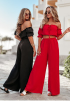 Compleu Bluză Cu croială spaniolă i Pantaloni wide leg Sublime Waves negru