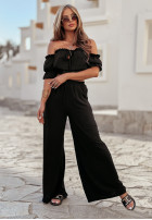 Compleu Bluză Cu croială spaniolă i Pantaloni wide leg Sublime Waves negru